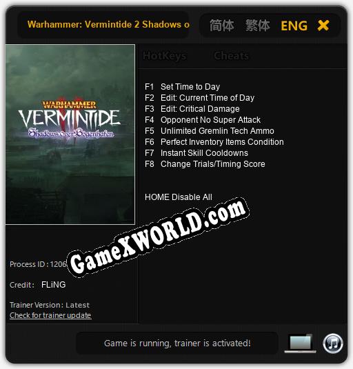 Трейнер для Warhammer: Vermintide 2 Shadows over Bogenhafen [v1.0.2]