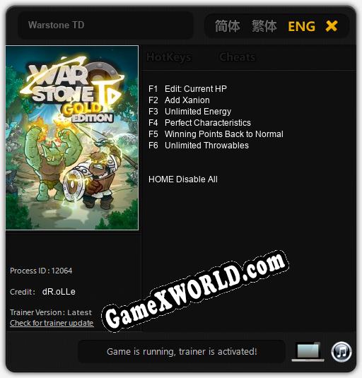 Warstone TD: Трейнер +6 [v1.6]
