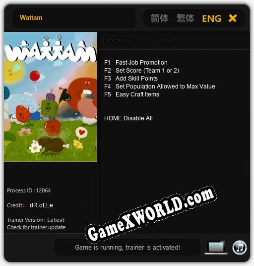 Трейнер для Wattam [v1.0.5]