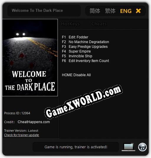 Трейнер для Welcome To The Dark Place [v1.0.5]