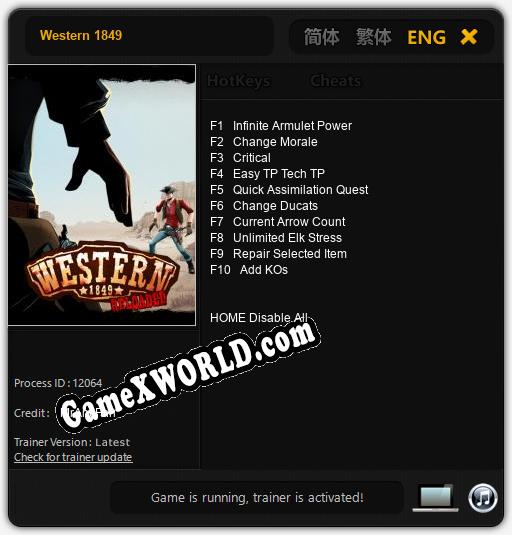 Western 1849: Трейнер +10 [v1.7]