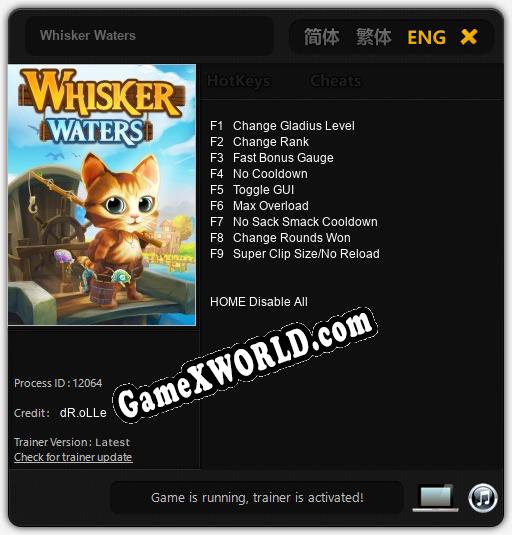 Whisker Waters: ТРЕЙНЕР И ЧИТЫ (V1.0.14)