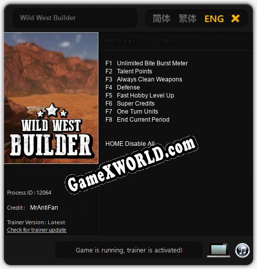 Wild West Builder: Трейнер +8 [v1.5]