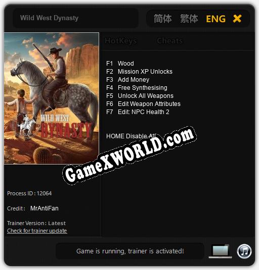 Wild West Dynasty: Трейнер +7 [v1.7]