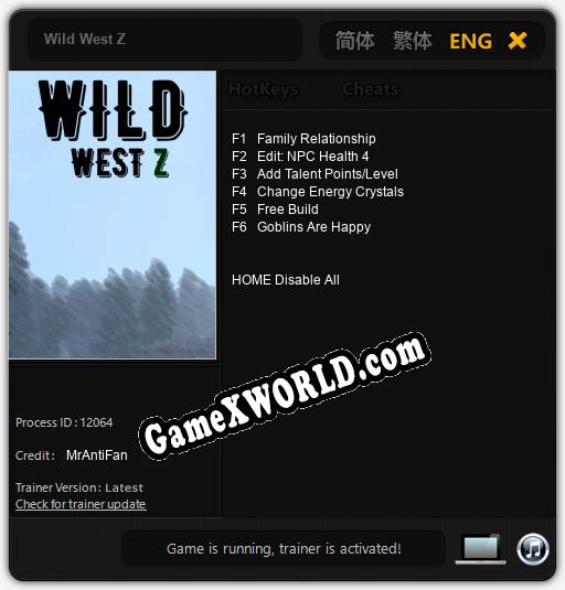 Трейнер для Wild West Z [v1.0.5]