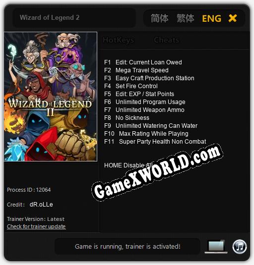 Трейнер для Wizard of Legend 2 [v1.0.2]
