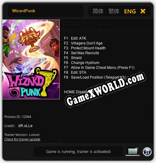 Трейнер для WizardPunk [v1.0.9]