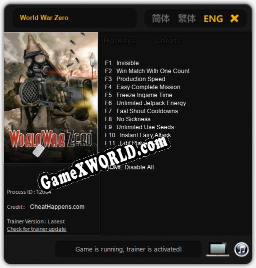 World War Zero: Читы, Трейнер +11 [CheatHappens.com]