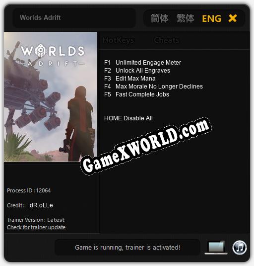 Worlds Adrift: Читы, Трейнер +5 [dR.oLLe]