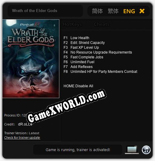 Трейнер для Wrath of the Elder Gods [v1.0.1]
