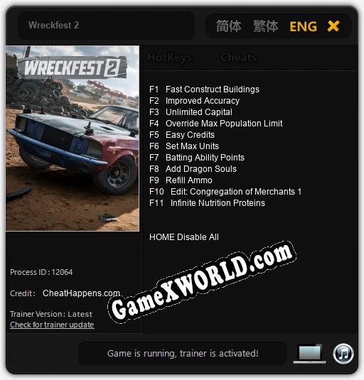 Wreckfest 2: Читы, Трейнер +11 [CheatHappens.com]