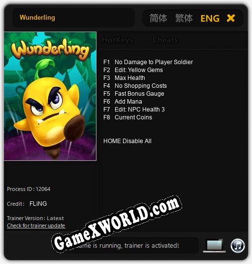 Wunderling: ТРЕЙНЕР И ЧИТЫ (V1.0.6)