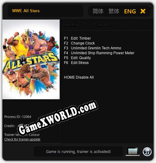 WWE All Stars: Трейнер +6 [v1.6]