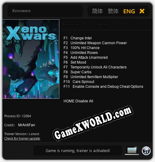 Xenowars: Трейнер +11 [v1.9]