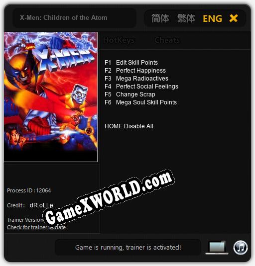 X-Men: Children of the Atom: ТРЕЙНЕР И ЧИТЫ (V1.0.5)