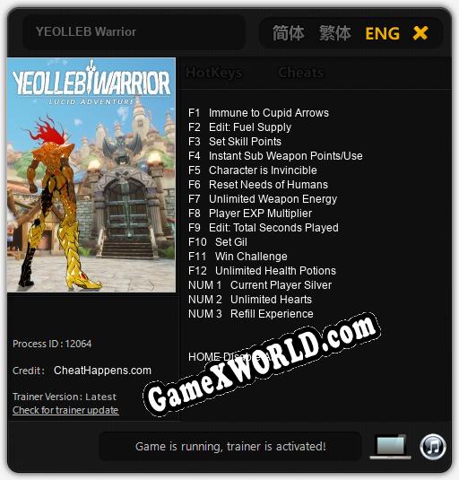 YEOLLEB Warrior: ТРЕЙНЕР И ЧИТЫ (V1.0.30)