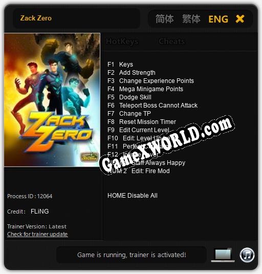 Трейнер для Zack Zero [v1.0.7]