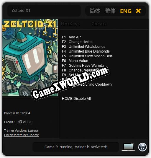 Zeltoid X1: ТРЕЙНЕР И ЧИТЫ (V1.0.95)