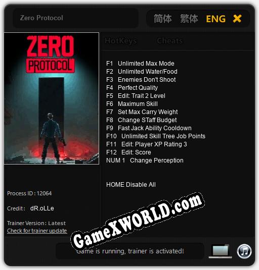 Трейнер для Zero Protocol [v1.0.7]