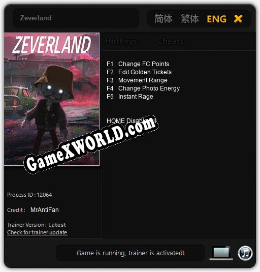 Zeverland: ТРЕЙНЕР И ЧИТЫ (V1.0.56)