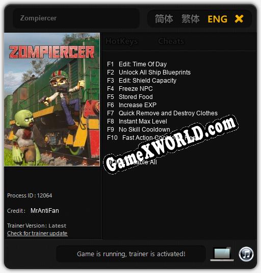Zompiercer: Читы, Трейнер +10 [MrAntiFan]