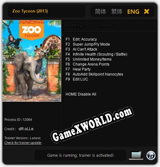 Трейнер для Zoo Tycoon (2013) [v1.0.9]
